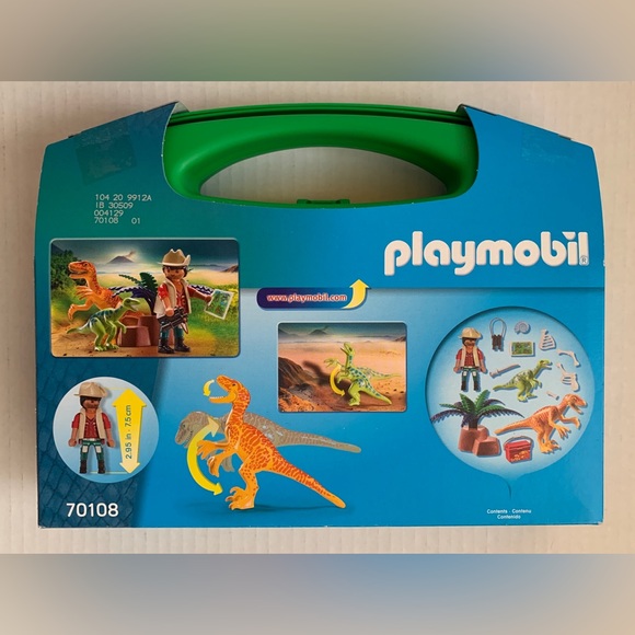 PLAYMOBIL Dino Explorer Carry Case 70108 18pc Playset - Picture 2 of 6